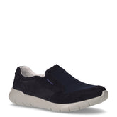Sneaker slip on in pelle e tessuto blu | Boscaini Scarpe