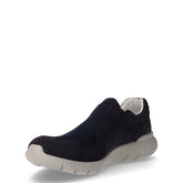 Sneaker slip on in pelle e tessuto blu | Boscaini Scarpe