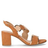 Sandalo in tessuto ed ecopelle con tacco mandorla - Sandali Con Tacco Donna | Boscaini Scarpe