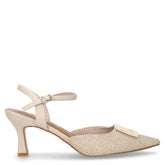 Sandalo con tacco beige | Boscaini Scarpe