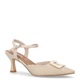 Sandalo con tacco beige | Boscaini Scarpe