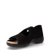 Sandalo in tessuto con strappi nero | Boscaini Scarpe