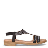 Sandalo in ecopelle con strass nero - VALLEVERDE | Boscaini Scarpe