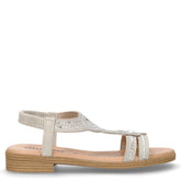 Sandalo in ecopelle con strass ghiaccio | Boscaini Scarpe