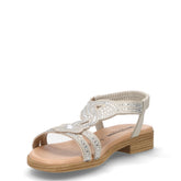 Sandalo in ecopelle con strass ghiaccio | Boscaini Scarpe