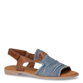 Sandalo in ecopelle e tessuto denim | Boscaini Scarpe