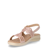 Sandalo in tessuto con strass oro rosa | Boscaini Scarpe