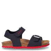 Ghita sandalo bambino in pelle blu rosso - Sandali Bambino | Boscaini Scarpe