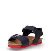 Ghita sandalo bambino in pelle blu rosso | Boscaini Scarpe