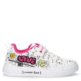 Sneaker in ecopelle con stampe bianco multicolor | Boscaini Scarpe