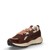 Sneaker in tessuto ed ecopelle caffè | Boscaini Scarpe
