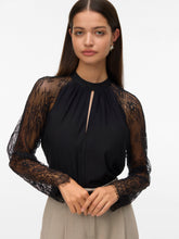 Maglia elegante con maniche in pizzo nero | Boscaini Scarpe
