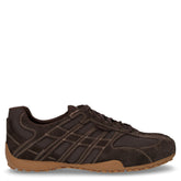 Snake scarpa sportiva in pelle ed ecopelle marrone scuro - GEOX UOMO | Boscaini Scarpe