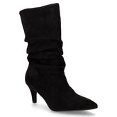 Tronchetto in tessuto scamosciato con zip nero | Boscaini Scarpe