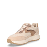 Sneaker in pelle e tessuto beige suede | Boscaini Scarpe