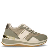 Sneaker in ecopelle e tessuto con zeppa verde nabuk - LAURA BIAGIOTTI | Boscaini Scarpe