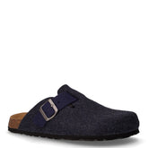 Bobo ciabatta in pelle e feltro blu | Boscaini Scarpe