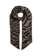 Sciarpa stampa animalier in tessuto beige nero | Boscaini Scarpe