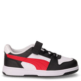Rebound Slam sneaker in ecopelle bambino nero rosso bianco | Boscaini Scarpe