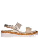 Sandalo con zeppa oro | Boscaini Scarpe