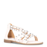 Sandalo con borchie e zip white - Sandali Bassi Donna | Boscaini Scarpe