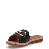 Ciabatta in ecopelle con staffa nero | Boscaini Scarpe