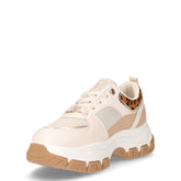 Sneaker in ecopelle e tessuto beige | Boscaini Scarpe