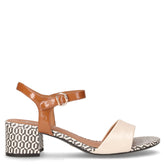 Sandalo in ecopelle con tacco avorio marrone - Sandali Con Tacco Donna | Boscaini Scarpe