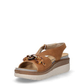 Sandalo in ecopelle con zeppa brandy | Boscaini Scarpe