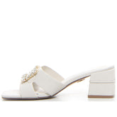 Sabot con tacco ivory calf - LAURA BIAGIOTTI | Boscaini Scarpe