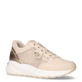 Sneaker in pelle e tessuto latte | Boscaini Scarpe