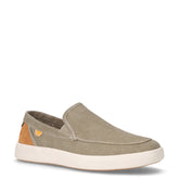 Groove mocassino sportivo in tessuto verde cognac | Boscaini Scarpe