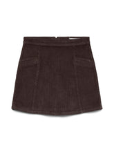 Gonna a coste in cotone marrone scuro | Boscaini Scarpe