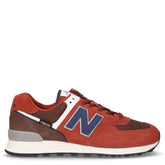 574 sneaker in pelle e tessuto borgogna - Sneakers Uomo | Boscaini Scarpe