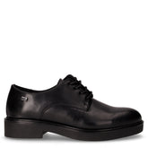 Stringata in pelle nero | Boscaini Scarpe
