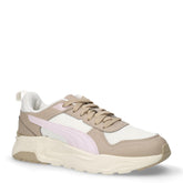 Trinity 2 sneaker in tessuto ed ecopelle bianco beige rosa | Boscaini Scarpe