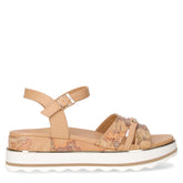 Sandalo da ragazza con platform in ecopelle beige cammello - Sandali Bambina | Boscaini Scarpe