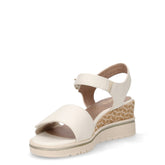 Sandalo in ecopelle con zeppa beige | Boscaini Scarpe