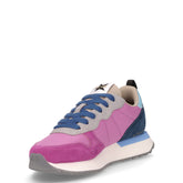 Stargirl sneaker in pelle e tessuto prugna marrone azzurro | Boscaini Scarpe