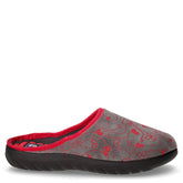 Ciabatta in tessuto stampa cuori antracite rosso | Boscaini Scarpe