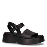 Sandalo in pelle con tacco nero - Sandali Con Tacco Donna | Boscaini Scarpe