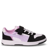 Rebound Slam Low Faded Glow sneaker in ecopelle bambina nero lavanda | Boscaini Scarpe