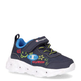 Funfair sneaker in ecopelle e tessuto bambino con luci blu - Scarpe Bambino | Boscaini Scarpe
