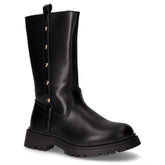 Stivale in ecopelle con cuoricini dorati bambina nero | Boscaini Scarpe