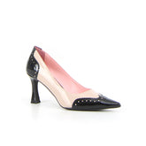 Décolleté a punta stile inglese nude nero vernice - Mid Season Sale Decollete Donna | Boscaini Scarpe