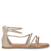 Sandalo in ecopelle con zip bambina beige platino | Boscaini Scarpe