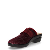 Ciabatta da casa con glitter in tessuto rosso | Boscaini Scarpe