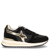 Yak sneaker in pelle e tessuto con zeppa nero platino - Sneakers Donna | Boscaini Scarpe