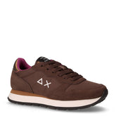 Ally Solid sneaker in tessuto e pelle marrone | Boscaini Scarpe