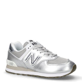 574 sneaker in tessuto e pelle argento | Boscaini Scarpe